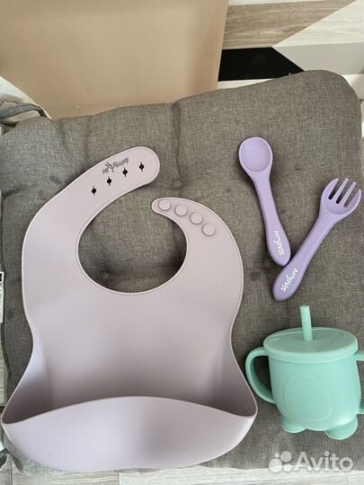 Нагрудник и поильник детский Miyoumi