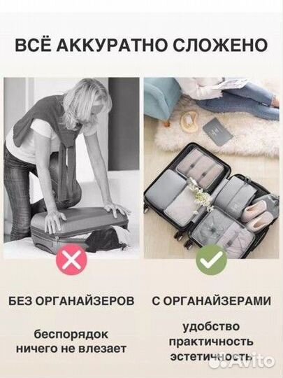 Набор органайзеров для чемодана новый