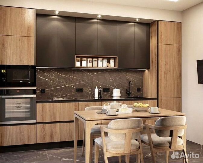 Кухонный гарнитур прямой в потолок на заказ