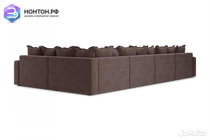 Диван п-образный тик-так Омега коричневый