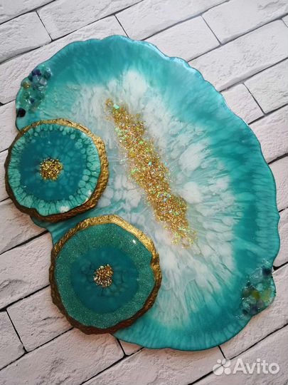 Набор декоративной посуды из эпоксидной смолы