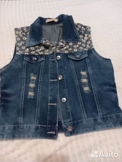 Безрукавка новая джинс