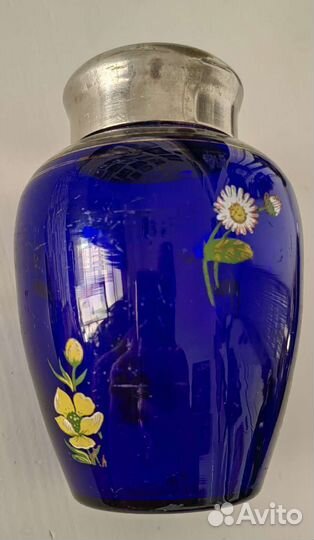 Чайница СССР, кобальтовое стекло