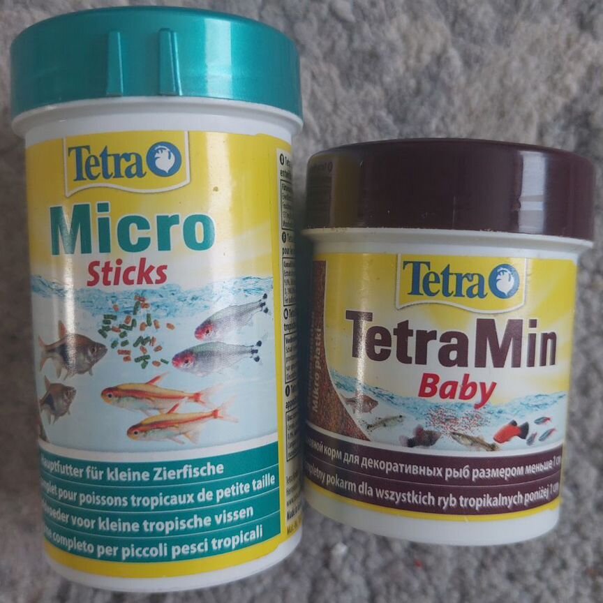 Корм для рыб Tetra Min Baby и Tetra Stiks