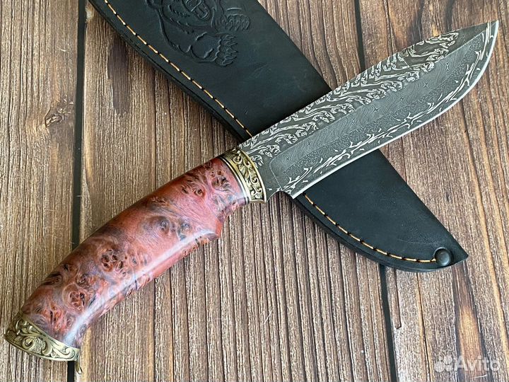 Нож ручной работы Мозаичный дамаск