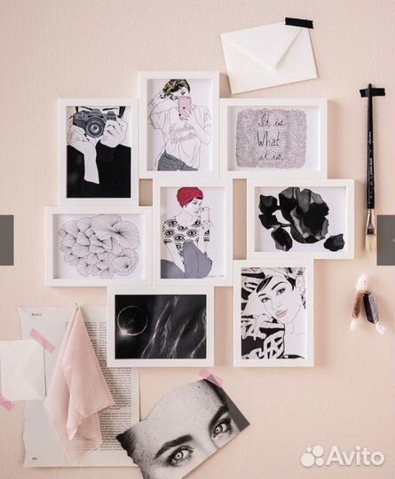 Рама для коллажа на 8 фото икеа Вэксбу