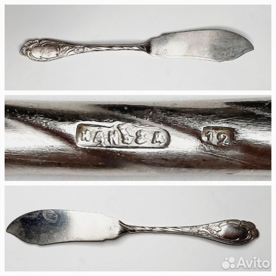 Два старинных ножа для сыра. Посеребрение