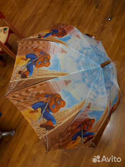 Зонт зонтик детский человек-паук со свистком
