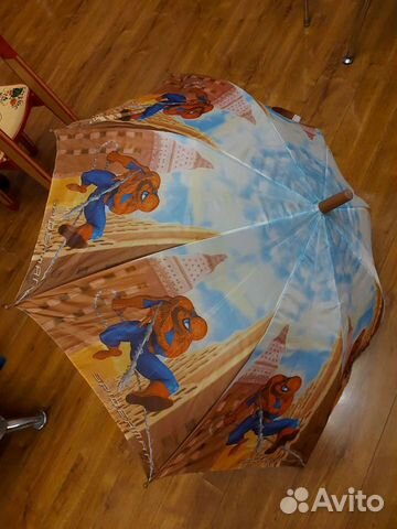 Зонт зонтик детский человек-паук со свистком