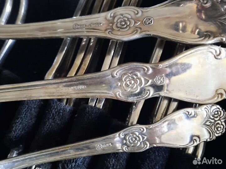 Набор столовых приборов мельхиор Серебряная Роза