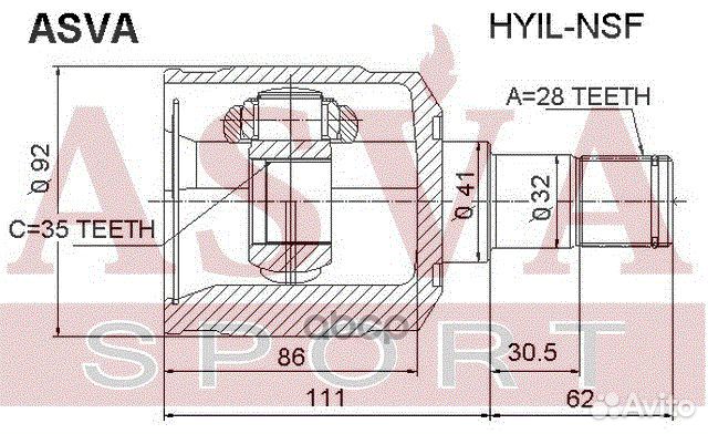 ШРУС внутренний перед лев hyilnsf asva