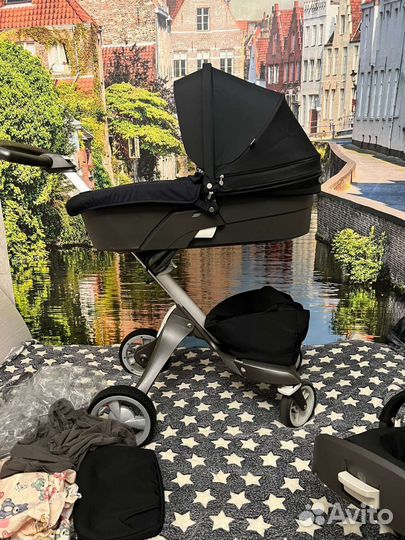Коляска stokke xplory 2 в 1 black и летний кит