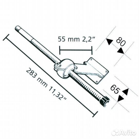 Опора транцевая рт 283x117мм, алюминий