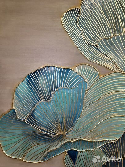 Текстурная картина Цветы