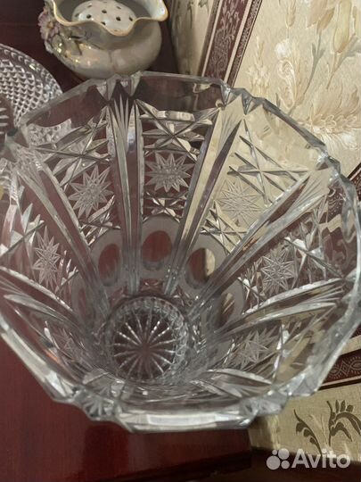 Хрустальная ваза для цветов ГДР. Винтаж