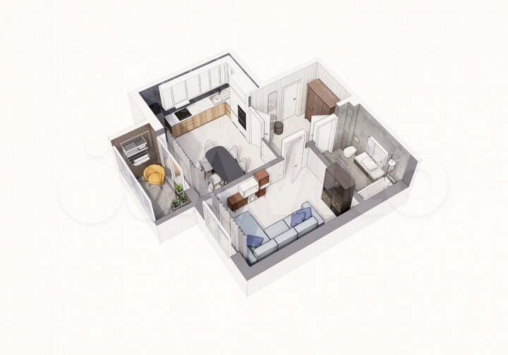 1-к. квартира, 47,1 м², 9/9 эт.