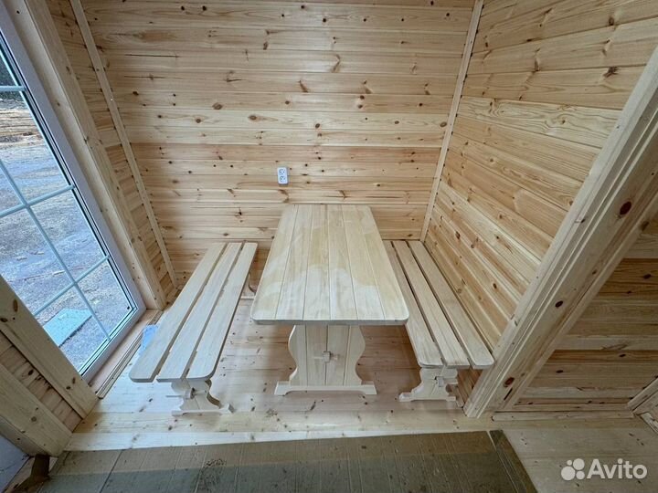 Готовая баня не бочка от производителя с печкой