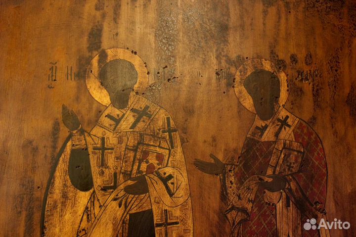 Старинная икона Иоанн Златоуст Чудотворец 55*44см