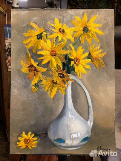 Картина маслом цветы