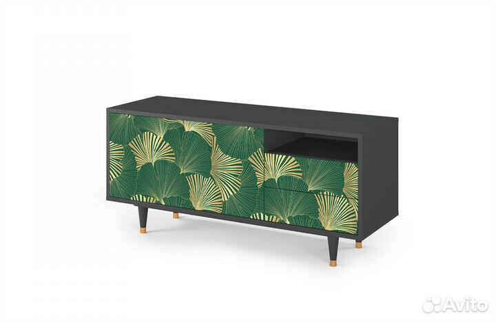 Тв-тумба T7 - Антрацит - Gold Ginkgo