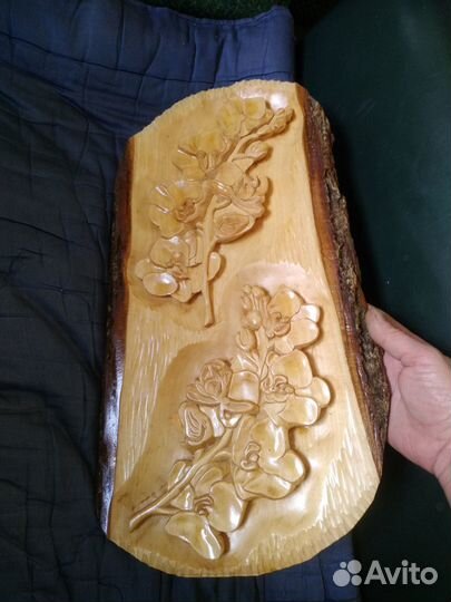 Панно настенное резьба по дереву Розы, 50*27