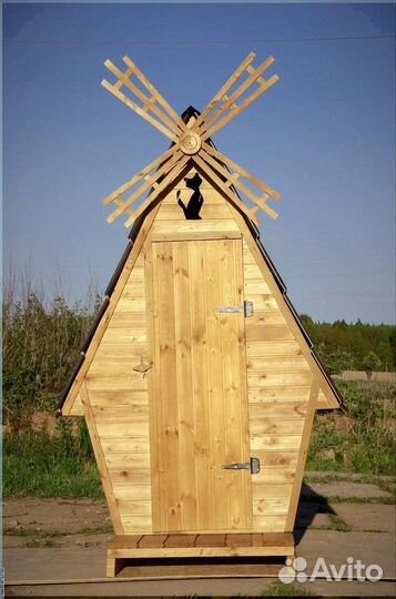 Дачный туалет деревянный прямоугольник хюи 672