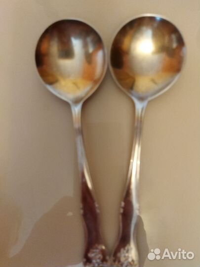 Ложки круглые, позолоченые