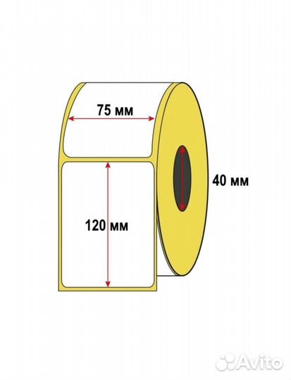 Термоэтикетки 120 75 для Озон