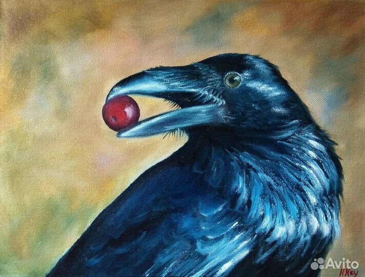 Ворон Картина маслом на холсте