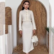 Стильный твидовый костюм двойка 2 цвета премиум