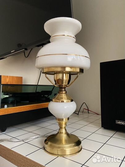 Лампа настольная керосинка винтаж Польша 80е