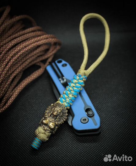 Темляк для ножа из паракорда с бусиной 