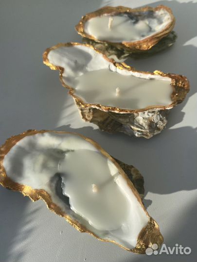 Свеча из соевого воска в устрице