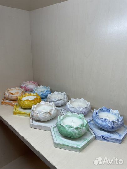 Аромасвечи в гипсовых подсвечниках