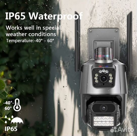 2K Ptz Wi-Fi камеры 4-MP с двумя объективами