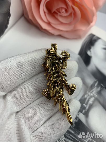 Брошь кулон Ехидна под винтаж