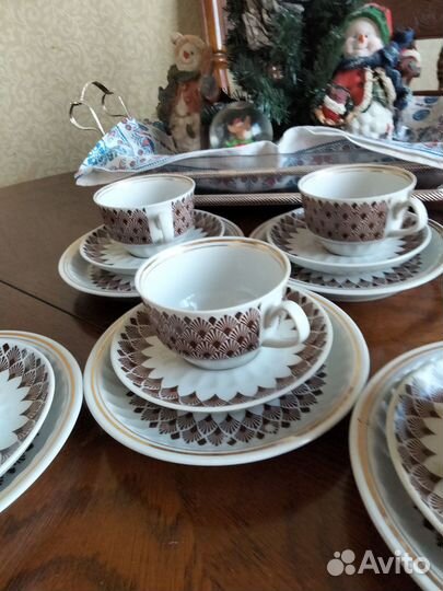 Кофейный Рижский фарфоровый сервиз попредметно