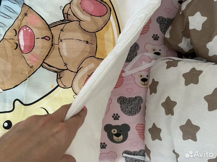 Бортики в детскую кроватку + одеяло