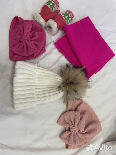 Шапки, шарф, варежки, тюрбан