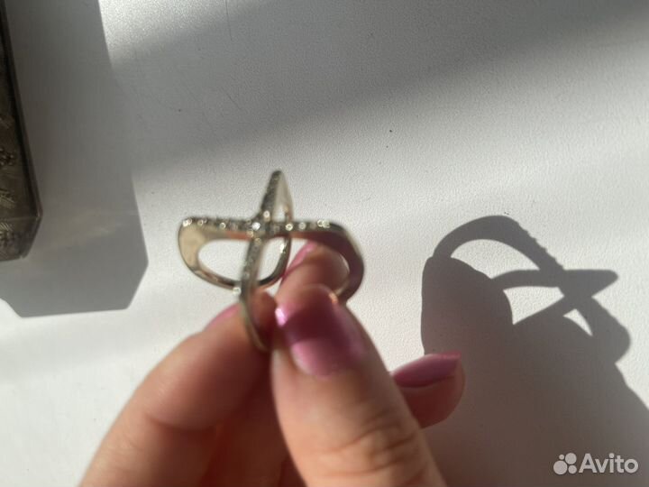Серьги длинные, кольца