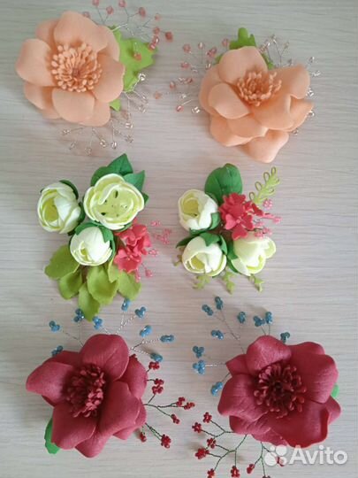 Заколки из фоамирана по 2 шт