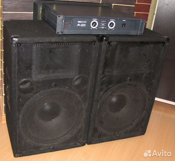 Колонки S-King 402+402W Pro-70х43х39+Усилок Stereo