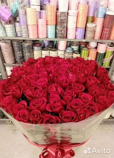 Розы высокие Доставка цветов