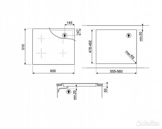 Варочная поверхность smeg SIM1644DS