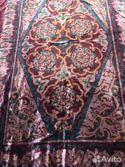 Скатерть старинная плюшевая, покрывало, коврик