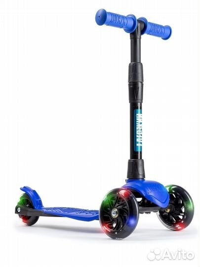 Самокат детский baby (светящиеся колеса) синий