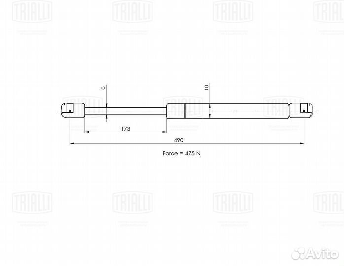Упор газовый аморт Citroen C4 10- хетч крышки бага