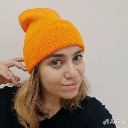 Шапка бини однотонная