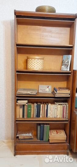 Дубовый антикварный книжный шкаф СССР середина XXв