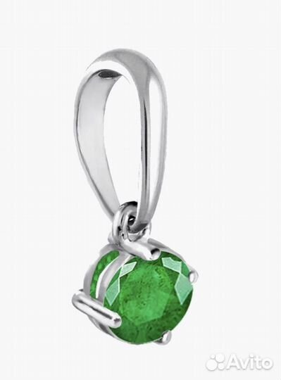 Кулон с урал изумрудом,925